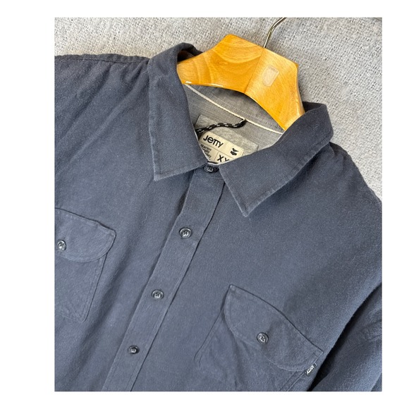 Jetty Marine Supply Company Button Up Shirt Men XXL Gray Cotton Flannel Slim Fit - Picture 1 of 11